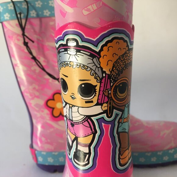 LOL Surprise Character Boots Size 2 Girl's Rubber Snow Rain Shoe Pink NEW NWT - Picture 7 of 13